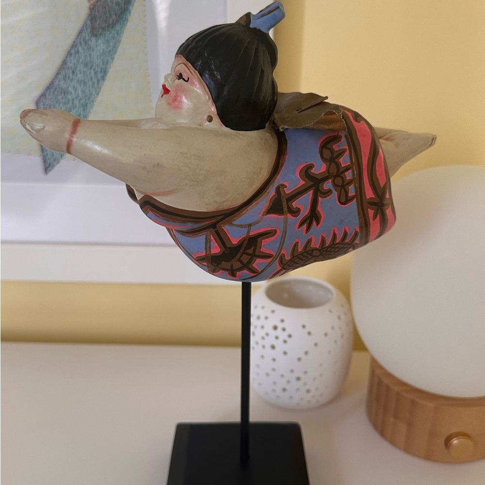 Vintage Hand-Painted Diving Lady Beach Decor